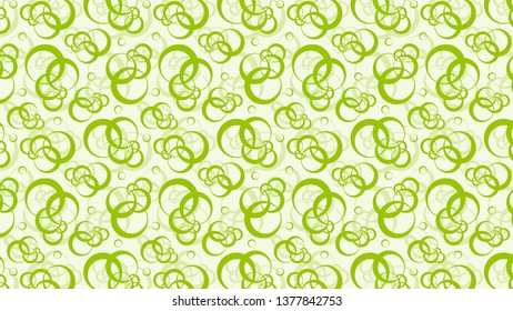 Light Green Seamless Overlapping Circles Pattern Vector Illustration