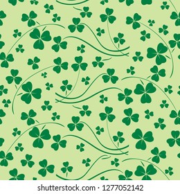 light green seamless pattern - saint patrick vector background