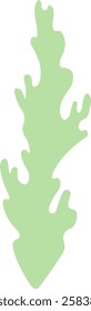 Light green seaweed growing against a white background, representing marine life and underwater plants in a simple yet captivating vector illustration