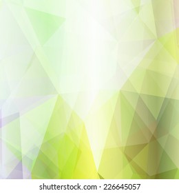 Light green shining abstract geometric pattern. Technological futuristic design. Triangular background.