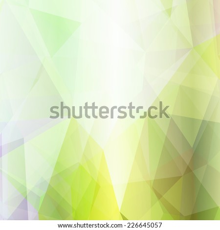Light green shining abstract geometric pattern. Technological futuristic design. Triangular background.