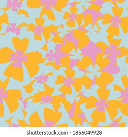 Light green with small daisy florals seamless pattern background design.