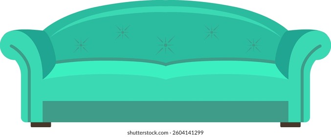 Light green sofa isolated on white background representing comfort and relaxation at home, ideal for interior design projects or furniture advertising