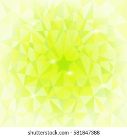 Light green star mosaic polygon abstract background