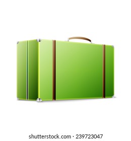 light green suitcase for travalling, excellent vector illustration