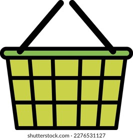 light green supermarket shopping basket icon