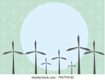 Light green template with windmills and polka dot design