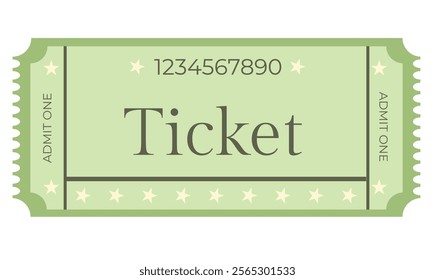 Light green ticket, cinema ticket, green ticket, grass color, theater 