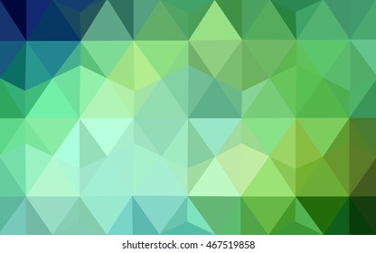 Light green triangle mosaic background. A completely new color illustration in a vague style. The completely new template can be used for your brand book.