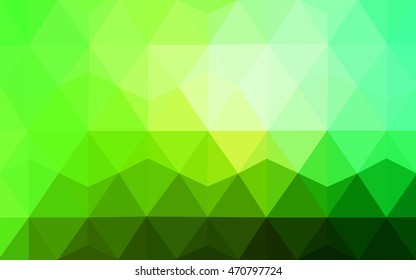 Light green triangle mosaic background. Modern geometrical abstract illustration with gradient. Brand-new design for your business.