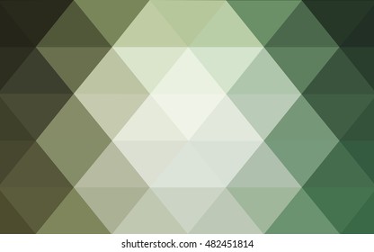 Light green triangle mosaic background. Modern geometrical abstract illustration with gradient. A completely new template for your business design.