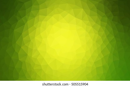 Light green triangle mosaic background. Geometric illustration in Origami style with gradient.  Triangular pattern for your business design.