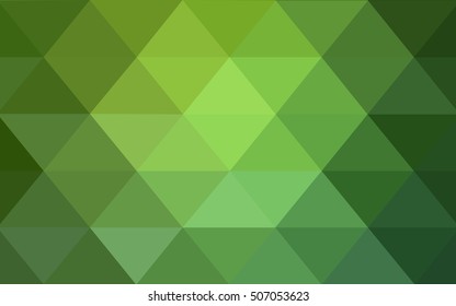 Light green triangle mosaic background. Creative geometric illustration in Origami style with gradient. A new texture for your design.