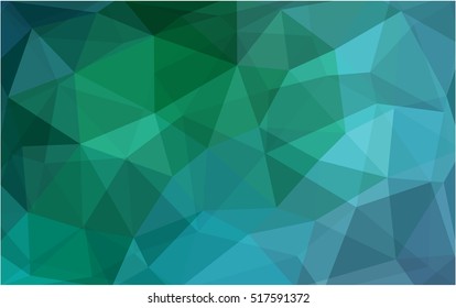 Light green triangle mosaic background. Shining colored illustration in a brand-new style. Triangular pattern for your business design.