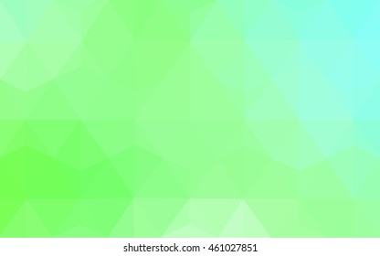 Light green triangle mosaic pattern. Colorful illustration in abstract style with gradient. A completely new template for your business design.