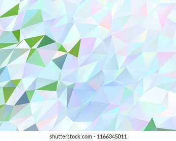 Light green triangle mosaic template. Modern abstract illustration with triangles. Triangular pattern for your design Vector illustration