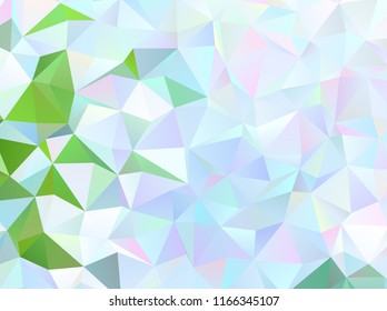 Light green triangle mosaic template. Modern abstract illustration with triangles. Triangular pattern for your design Vector illustration
