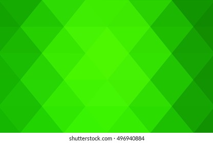 Light green triangle mosaic template. Geometric illustration in Origami style with gradient.  Brand-new style for your business design.