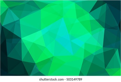 Light green triangle mosaic template. Brand-new colored illustration in blurry style with gradient. The best triangular design for your business.