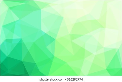 Light green triangle mosaic template. A vague abstract illustration with gradient. Brand-new style for your business design.