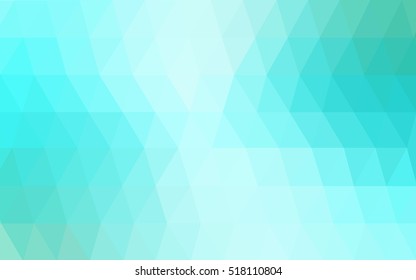 Light green triangle mosaic template. Colorful illustration in abstract style with gradient. A completely new template for your business design.