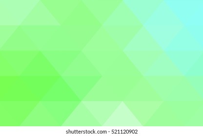 Light green triangle mosaic template. Brand-new colored illustration in blurry style with gradient. The polygonal design can be used for your web site.