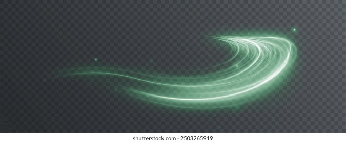 Light green Twirl. Curve light effect of green line. Luminous green circle. Light green pedistal, podium, platform, table. Vector PNG. Vector illustration	

