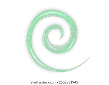 Light green Twirl png. Curve light effect of neon line. Luminous green spiral png. Element for your design, advertising, postcards, invitations, screensavers, websites, games.	
