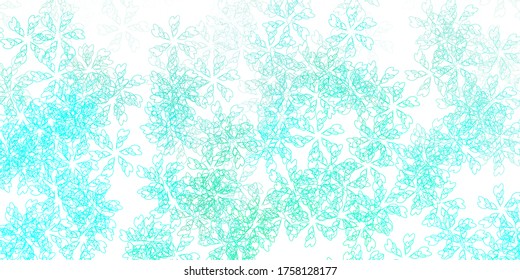 Light green vector abstract artwork with leaves. leaves on blurred abstract background with gradient. Pattern for women day promotion.