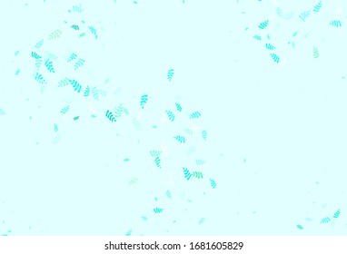 Light Green vector abstract backdrop with leaves. Sketchy doodles with leaves on blurred background. Doodle design for your web site.