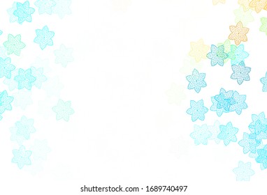 Light Green vector abstract backdrop with flowers. Brand new colored illustration with flowers. Hand painted design for web, wrapping.