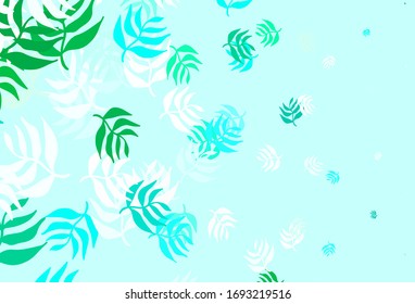 Light Green vector abstract backdrop with leaves. Modern geometrical abstract illustration with leaves. Textured pattern for websites, banners.