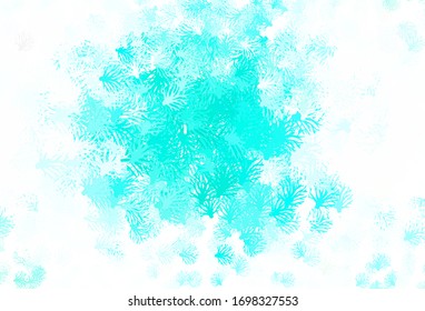 Light Green vector abstract backdrop with leaves. Colorful illustration in doodle style with leaves, branches. New template for your design.