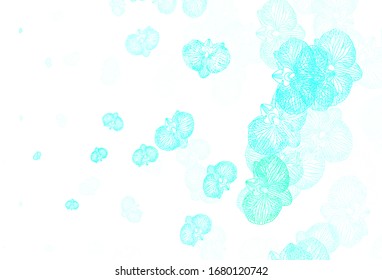 Light Green vector abstract background with flowers. Brand new colored illustration with flowers. Colorful pattern for kid's books.
