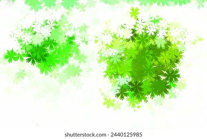 Light Green vector abstract background with flowers. Doodle illustration of flowers in Origami style. The best design for your business.