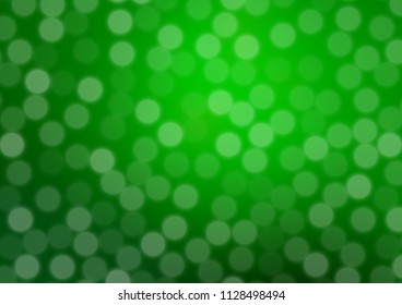Light Green vector abstract bokeh pattern. A vague abstract illustration with gradient. A completely new template for your design.