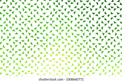 Light Green vector abstract colorful background, which consist of triangles. Pattern with colored triangles on white background.