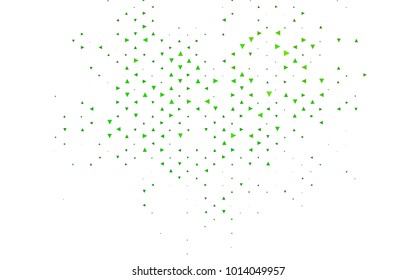 Light Green vector abstract colorful background, which consist of triangles. Pattern with colored triangles on white background.