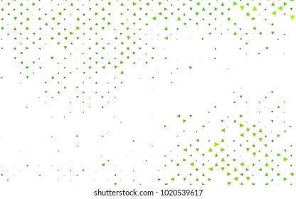Light Green vector abstract colorful background, which consist of triangles. Pattern with colored triangles on white background.