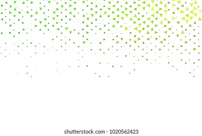 Light Green vector abstract colorful background, which consist of triangles. Pattern with colored triangles on white background.