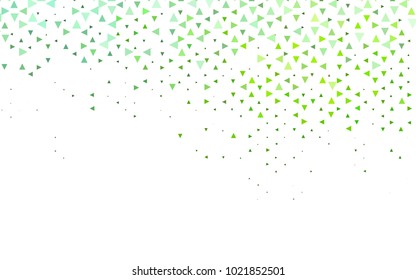 Light Green vector abstract colorful background, which consist of triangles. Pattern with colored triangles on white background.