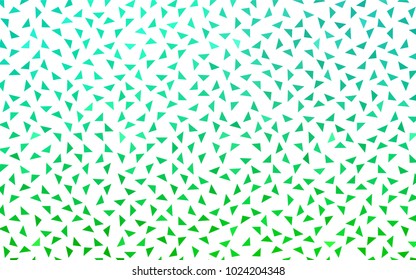 Light Green vector abstract colorful background, which consist of triangles. Pattern with colored triangles on white background.