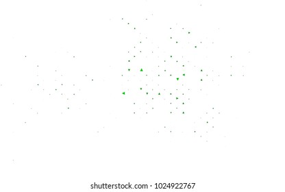 Light Green vector abstract colorful background, which consist of triangles. Pattern with colored triangles on white background.