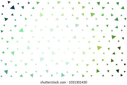 Light Green vector abstract colorful background, which consist of triangles. Pattern with colored triangles on white background.