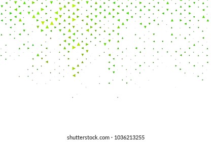 Light Green vector abstract colorful background, which consist of triangles. Pattern with colored triangles on white background.