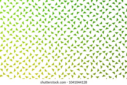 Light Green vector abstract colorful background, which consist of triangles. Pattern with colored triangles on white background.