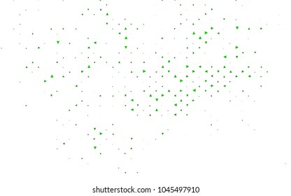 Light Green vector abstract colorful background, which consist of triangles. Pattern with colored triangles on white background.