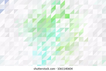 Light Green vector abstract colorful background, which consist of triangles. Pattern with colored triangles on white background.