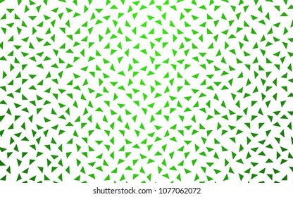 Light Green vector abstract colorful background, which consist of triangles. Pattern with colored triangles on white background.