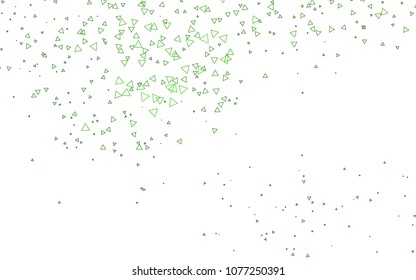 Light Green vector abstract colorful background, which consist of triangles. Pattern with colored triangles on white background.